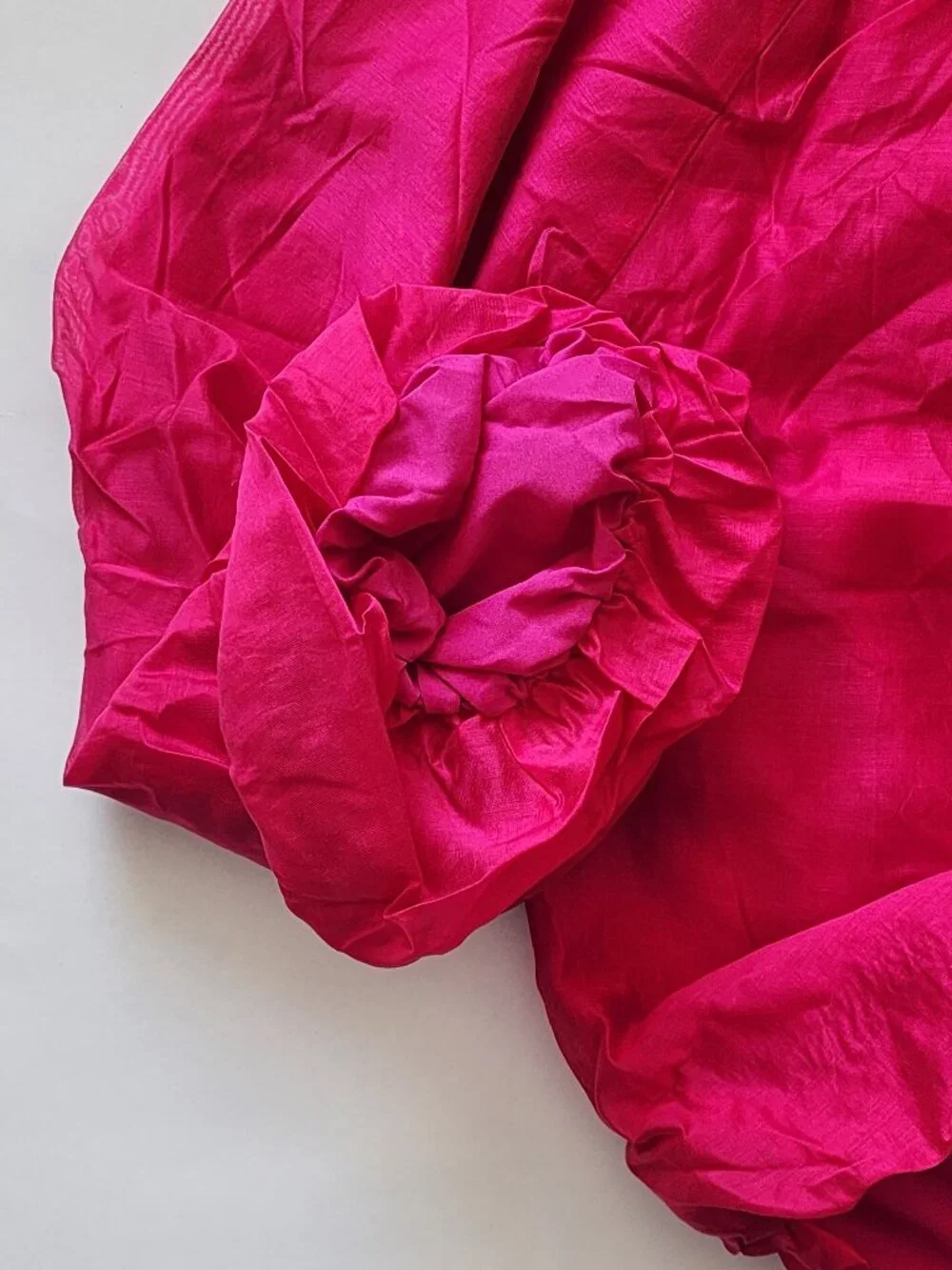Banana Republic Satin Puff-Sleeve Shirred Blouse - Size XL